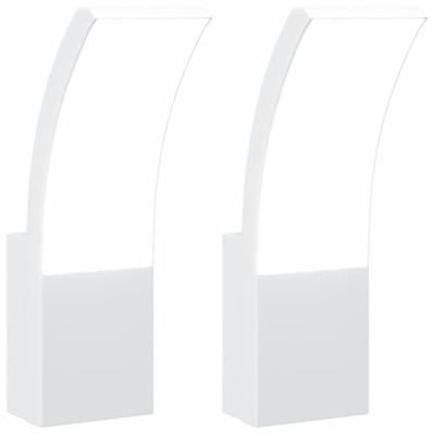 VidaXL Buitenwandlampen 2 st led gegoten aluminium wit