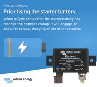 Victron Energy Cyrix-ct 12/24V 230A Relaismodule Nominale spanning: 12 V, 24 V Schakelstroom (max.): 500 A 1 stuk(s) - thumbnail