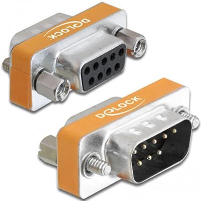 Delock 65255 VGA Adapter [1x D-sub stekker 9-polig - 1x D-sub bus 9-polig] Zilver, Geel