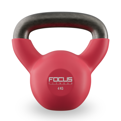 Kettlebell - Focus Fitness Vinyl - 4 kg - Roze Kettlebell - Focus Fitness Vinyl - 4 kg - Roze