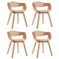 Eetkamerstoelen 4 st gebogen hout en kunstleer - thumbnail
