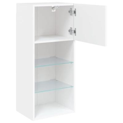Tv-meubel met LED-verlichting 40,5x30x90 cm wit