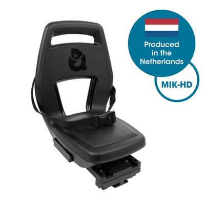 Kinderzitje achter Qibbel Junior 6+ - MIK HD - met voetsteun en beschermplaat - Midnight Black