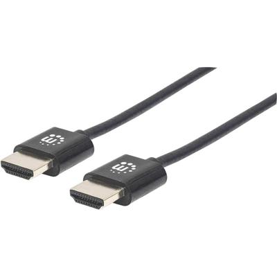 Manhattan 394352 HDMI-kabel HDMI Aansluitkabel HDMI-A-stekker, HDMI-A-stekker 1.00 m Zwart 4K UHD, Folie afscherming, Afscherming gevlochten, Rond, UL Manhattan 394352 HDMI-kabel HDMI Aansluitkabel HDMI-A-stekker, HDMI-A-stekker 1.00 m Zwart 4K UHD, Folie afscherming, Afscherming gevlochten, Rond, UL