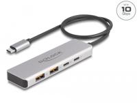 DeLOCK 64230 interface hub USB Type-C 10000 Mbit/s Grijs - thumbnail