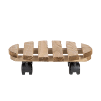 Esschert Design plantentrolley rond hout 28,4 cm bruin - thumbnail