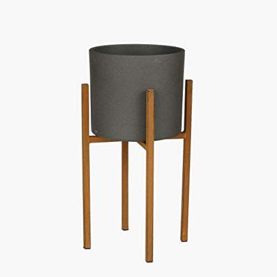 Mica Decorations bloempot Era rond 32.5x31cm donkergrijs mat