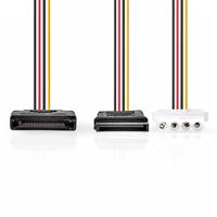 Interne Voedingskabel | SATA 15-Pins Male - SATA 15-Pins Female + Molex Female | 0,15 m | Diverse - thumbnail