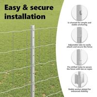 VidaXL Hek met paal zilver 1,4 x 10 m staal - thumbnail