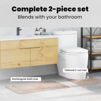 VidaXL Antislip badmat set 2 pcs crème pp - thumbnail