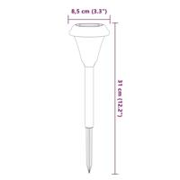 Tuinpadverlichting 12 st solar met grondpennen wit - thumbnail