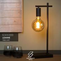 Lucide LEANNE - Tafellamp - 1xE27 - Zwart - thumbnail