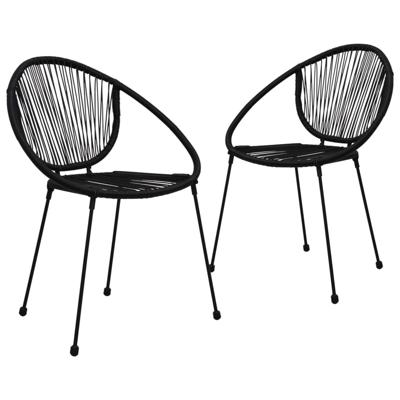 VidaXL Tuinstoelen 2 st pvc-rattan zwart