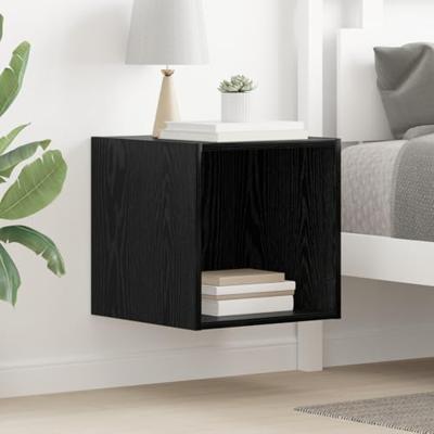 Wandkast met plank Zwart eiken 37 x 37 x 37 cm Bewerkt hout Wandkast met plank Zwart eiken 37 x 37 x 37 cm Bewerkt hout