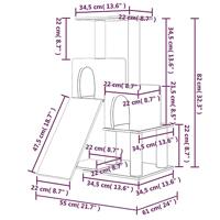 Kattenmeubel met sisal krabpalen 82 cm crmekleurig - thumbnail