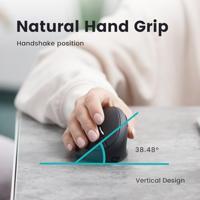 Perixx PERIMICE-819 Ergonomische muis Bluetooth, Radiografisch Optisch Zwart Oplaadbaar - thumbnail