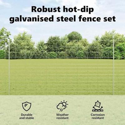 VidaXL Hek met paal zilver 1,6 x 25 m staal