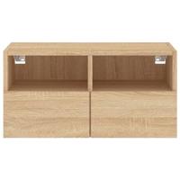 Tv-wandmeubel 60x30x30 cm bewerkt hout sonoma eikenkleurig - thumbnail