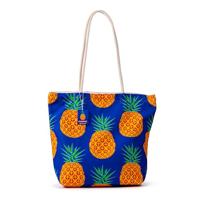 Pineapple Print Canvas Strandtas - thumbnail