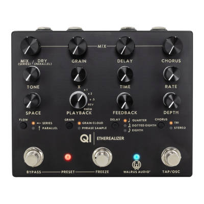 Walrus Audio Qi Etherealizer Black Yvette Young stereo multi-effectpedaal