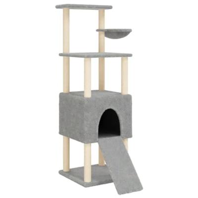 VidaXL Kattenmeubel met sisal krabpalen 153 cm lichtgrijs