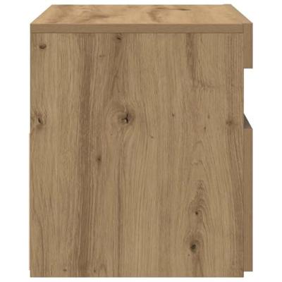 Tv-meubel met LED 60x35x40 cm bewerkt hout artisanaal eiken