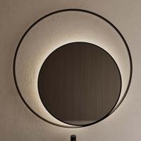 Spiegel Gliss Design Kosmos Mat Zwart met Frame en Indirecte LED Verlichting 100 cm Gliss Design - thumbnail