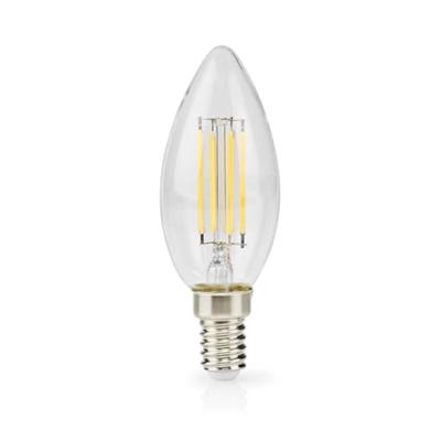 LED-Filamentlamp E14 | Kaars | 4.5 W | 470 lm | 2700 K | Warm Wit | Aantal lampen in verpakking: 1 Stuks | Doorzichtig LED-Filamentlamp E14 | Kaars | 4.5 W | 470 lm | 2700 K | Warm Wit | Aantal lampen in verpakking: 1 Stuks | Doorzichtig