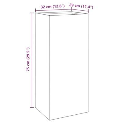 VidaXL Plantenbak 32x29x75 cm gegalvaniseerd staal zilverkleurig