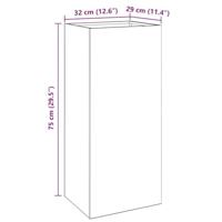 VidaXL Plantenbak 32x29x75 cm gegalvaniseerd staal zilverkleurig - thumbnail