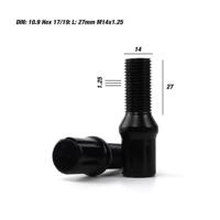 Set Bouten OMP 27 mm Zwart 20 uds M14 x 1,25 - thumbnail