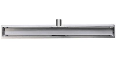 Wiesbaden RVS douchegoot+flens met tegelrooster 80x7