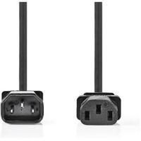 Stroomkabel | IEC-320-C13 | IEC-320-C14 | Recht | Recht | Vernikkeld | 2.00 m | Rond | PVC | Zwart - thumbnail