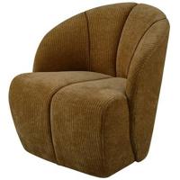 WOOOD Draaifauteuil 'Mojo' Geweven Rib, kleur Honing Geel - thumbnail