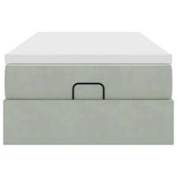Ottoman bed met matras 120x200 cm fluweel lichtgrijs - thumbnail