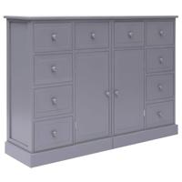 Dressoir met 10 lades 113x30x79 cm hout grijs - thumbnail