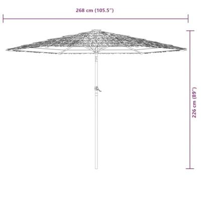 VidaXL Parasol met stalen paal 268x268x226 cm groen VidaXL Parasol met stalen paal 268x268x226 cm groen