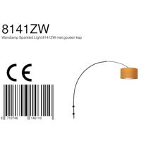 Steinhauer Wandlamp Sparkled light 8141zw zwart kap goud velours - thumbnail