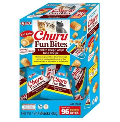 INABA Churu Fun Bites Chicken and tuna - Kattensnoepje - 8x12g