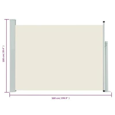 VidaXL Tuinscherm uittrekbaar 100x500 cm crème