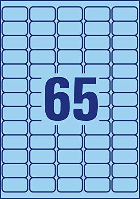 Avery gekleurde etiketten ft 38,1 x 21,2 mm (b x h), afneembaar, blauw, 1300 stuks, 65 per blad Avery gekleurde etiketten ft 38,1 x 21,2 mm (b x h), afneembaar, blauw, 1300 stuks, 65 per blad