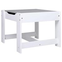 Kindertafel met 2 stoelen MDF wit - thumbnail