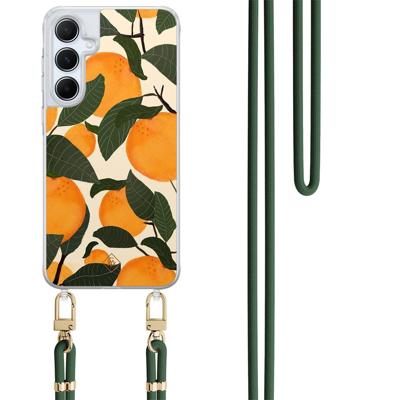 Samsung Galaxy A35 hoesje met groen koord - Orange garden