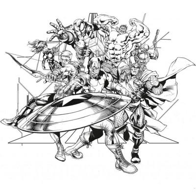 Komar Into Adventure Fotobehang Marvel - Avengers - Black and White - IADX6-066