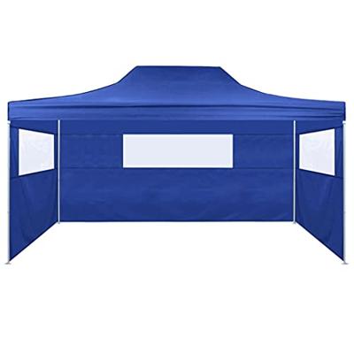 Partytent met 3 zijwanden inklapbaar 3x4 m staal blauw