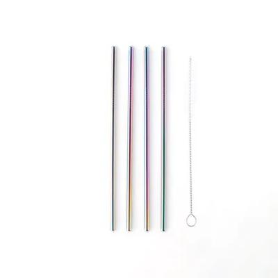 POINT-VIRGULE - Bar & Cocktail - Rietjes Set/4 RVS Regenboog