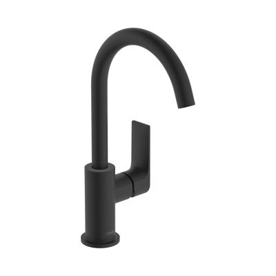 Hansgrohe Wastafelmengkraan Rebris E Eengreeps 210 Met Draaibare Uitloop En Trekwaste Mat Zwart