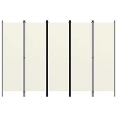 Kamerscherm met 5 panelen 250x180 cm crmewit