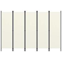 Kamerscherm met 5 panelen 250x180 cm crmewit - thumbnail