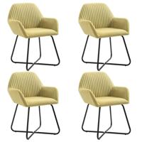 Eetkamerstoelen 4 st stof groen - thumbnail